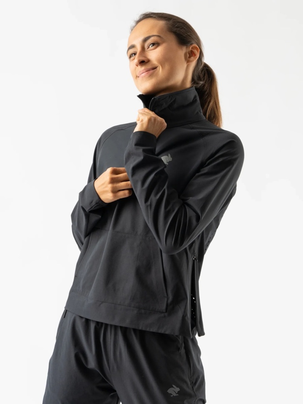 Rabbit Women’s Victory Jacket Black Size Large L Running Zipper